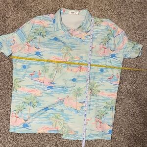 Tropical Flamingo Print Men's Shirt